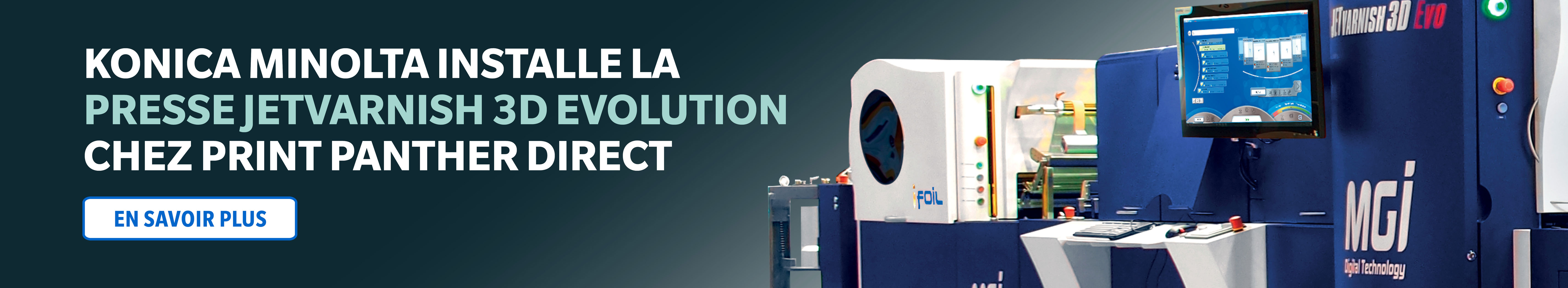 Konica Minolta installe la presse JETvarnish 3D Evolution chez Print Panther Direct 