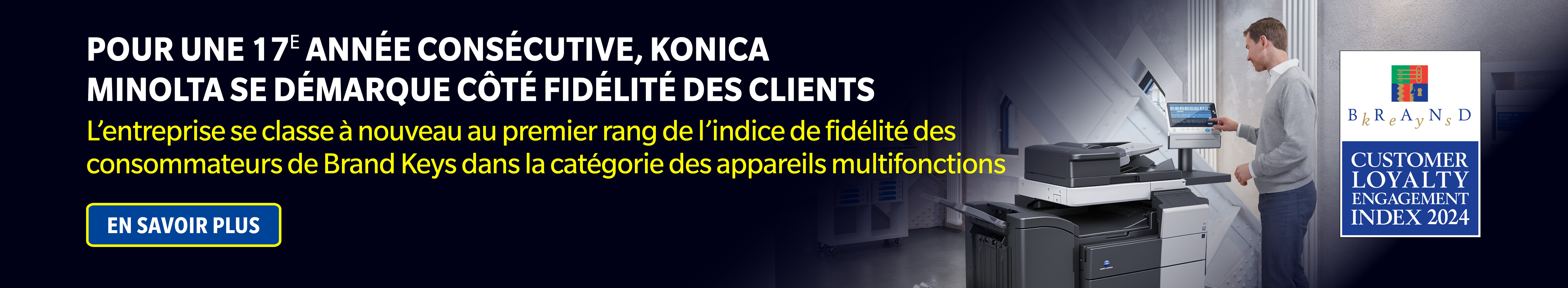 Pour une 17e année consécutive, Konica Minolta se démarque côté fidélité des clients