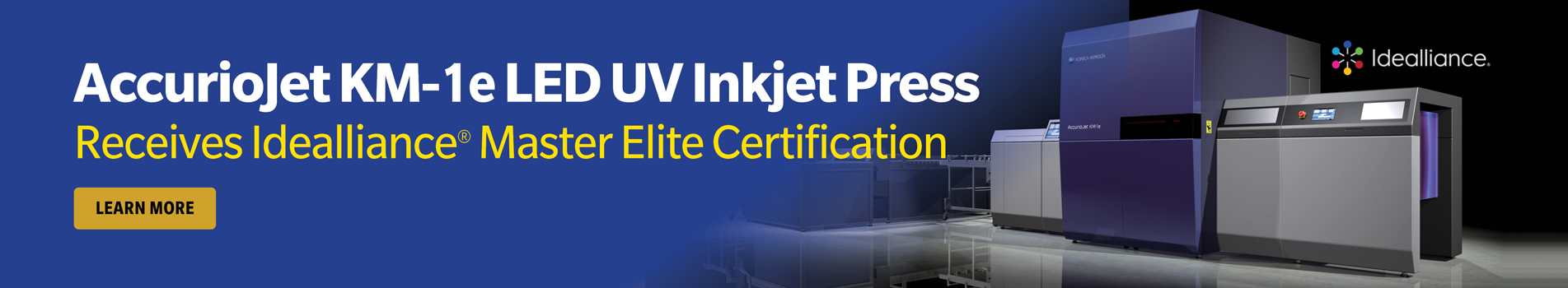 Accuriojet KM-1e LED UV Inkjet Press receives Idealliance Master Elite Certification
